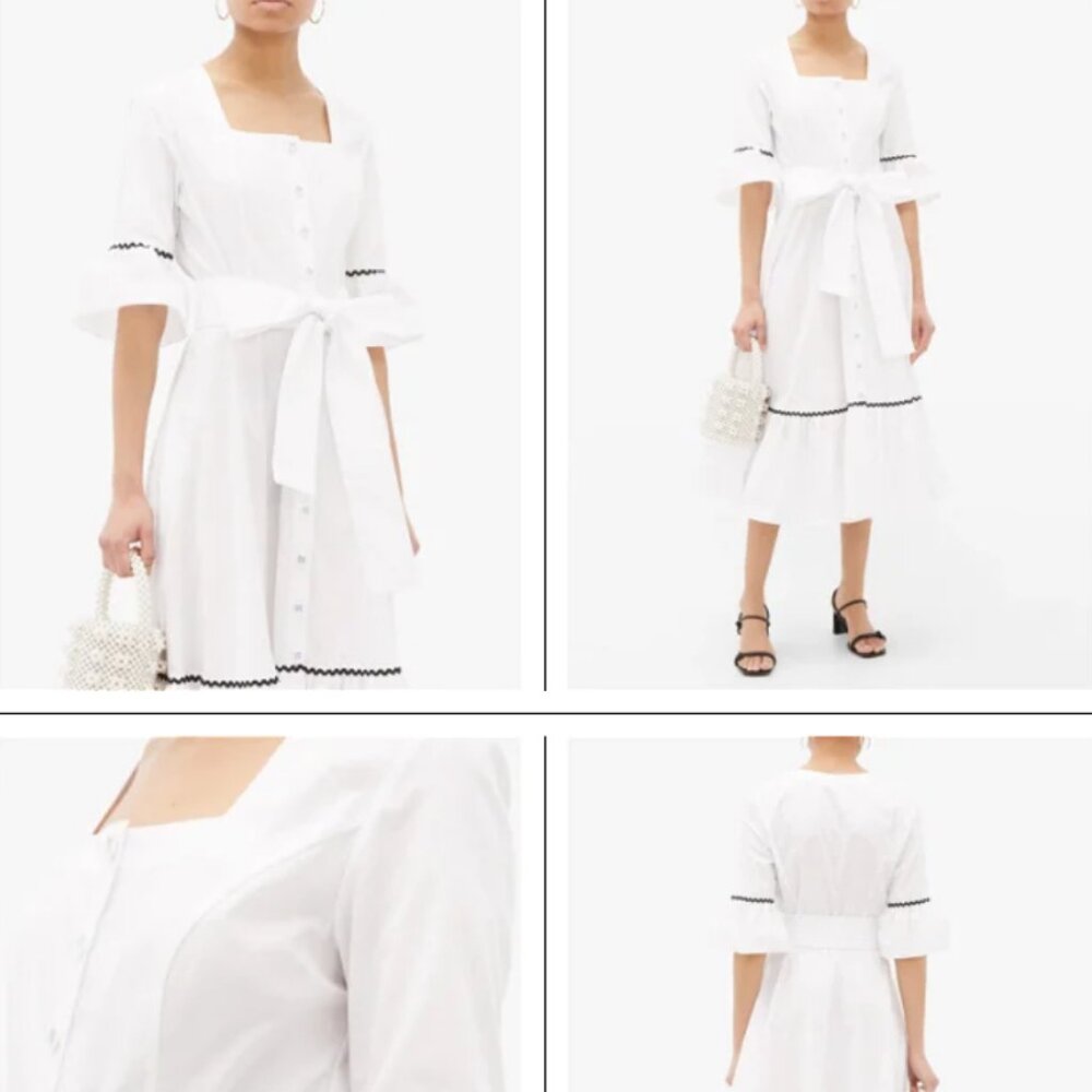 NWOT Batsheva Delsy Belted Dress White size 4 (Small)